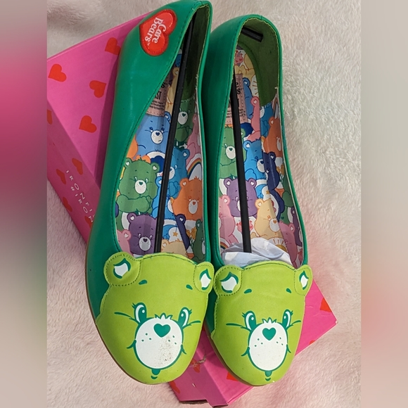 NEW RARE Good Luck Care Bear Iron Fist Green Ballet Flats US 10 11 UK 43 - Picture 6 of 16